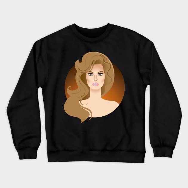 Raquel Welch Crewneck Sweatshirt by AlejandroMogolloArt